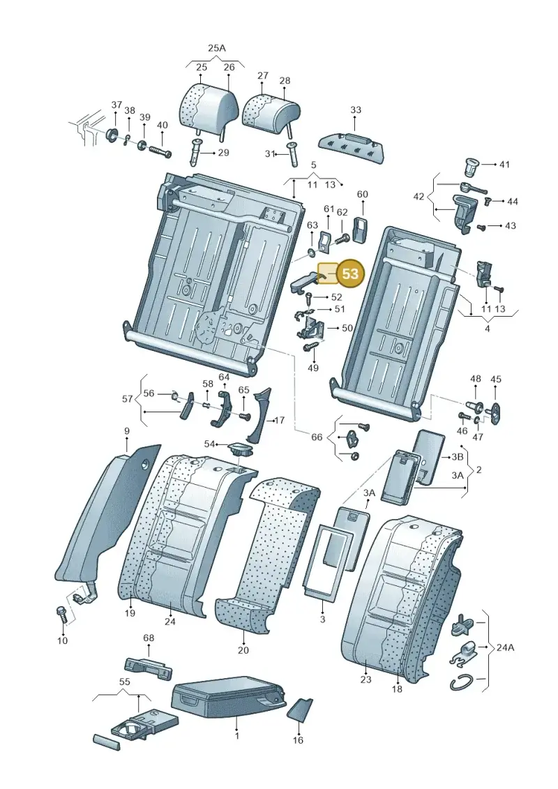 4B58861974PK — Audi RS4 qu.           07> (2006-) diagram 249885700, position 53