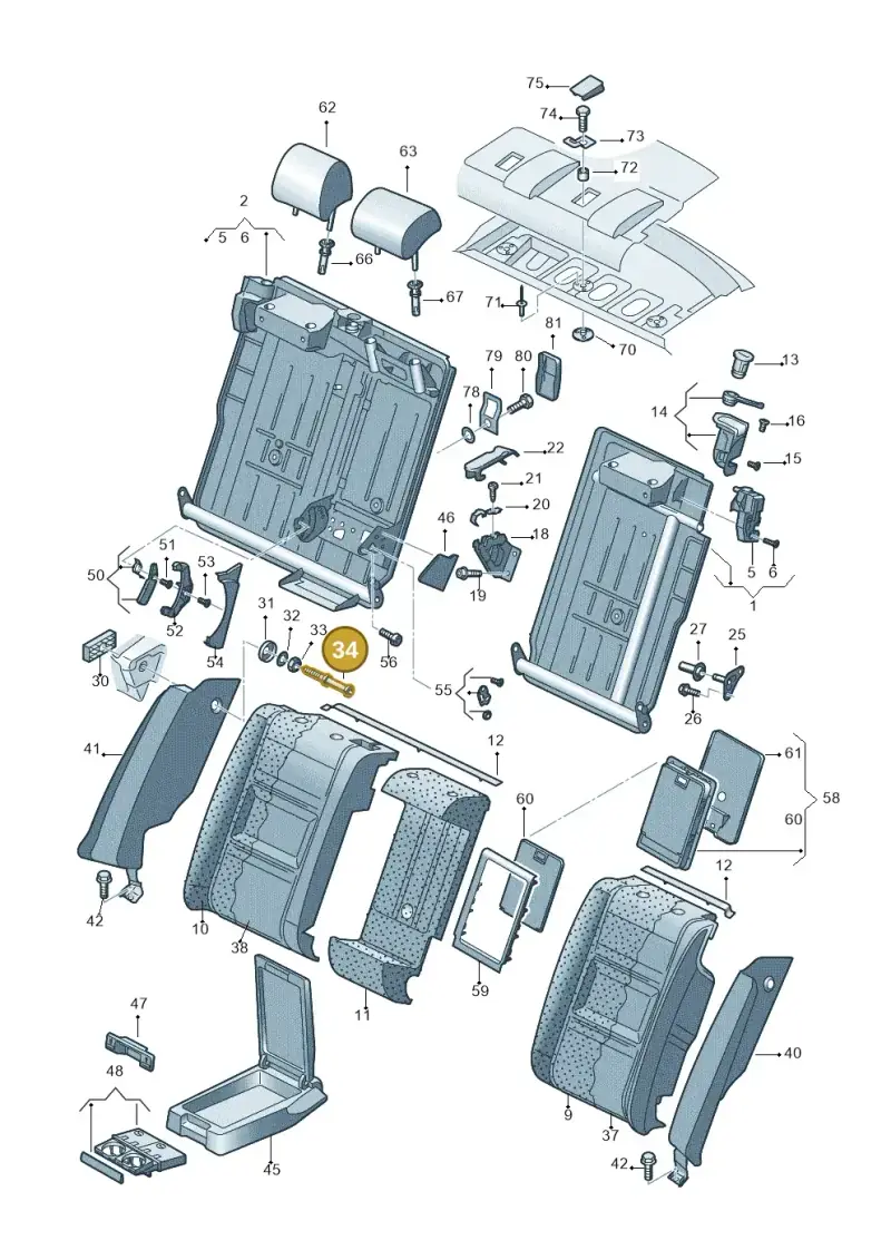 4B9885619C — Audi A6 2.7 TDI (2008-2011) diagram 448885700, position 34