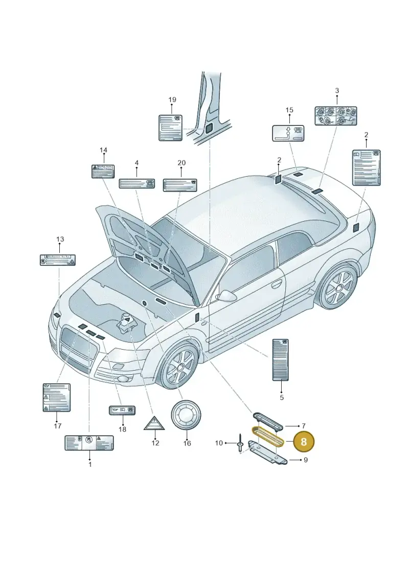 4D0000294A — Audi RS4 Cabrio qu.    08> (2007-) diagram 492010050, position 8