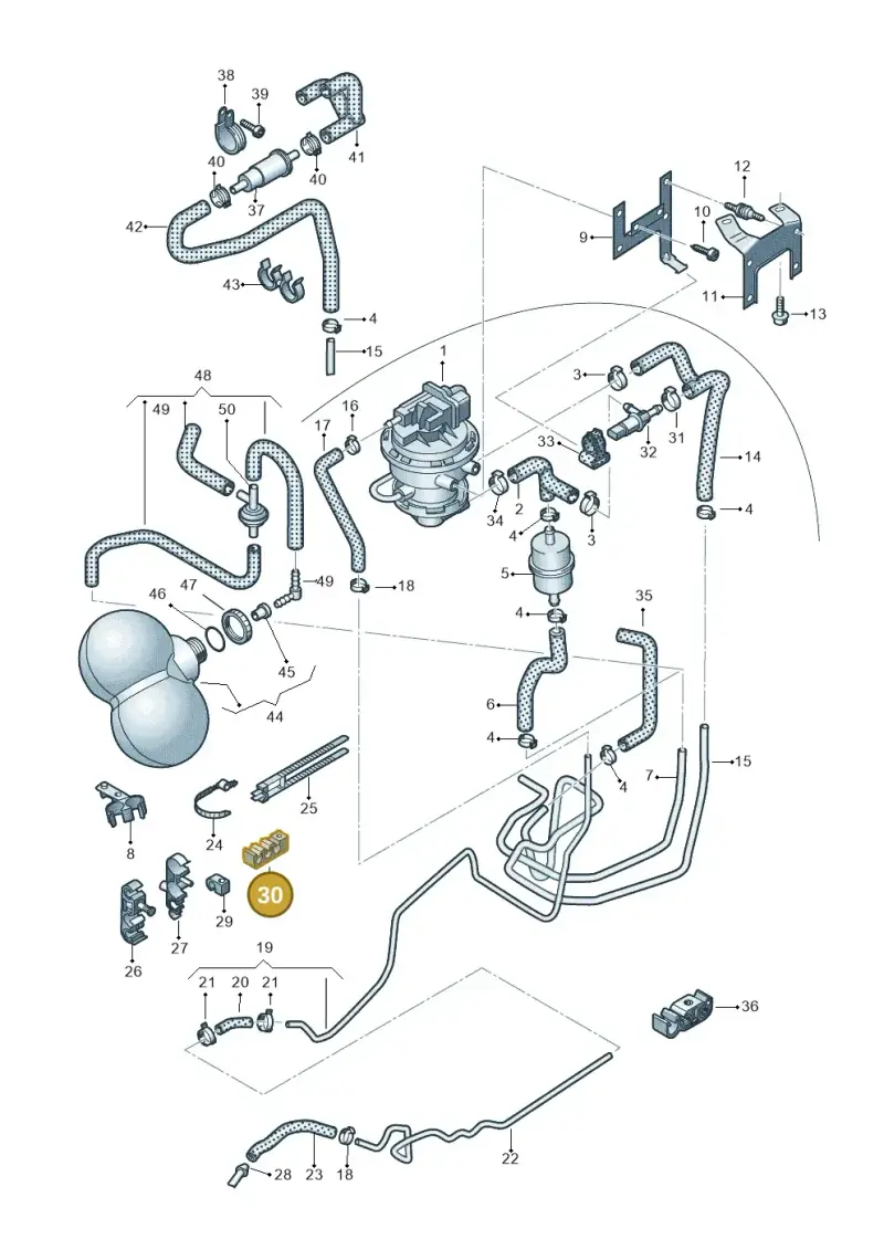 4D0201278Q — Audi A8/S8/qu. lang    08> (2007-) diagram 291201850, position 30