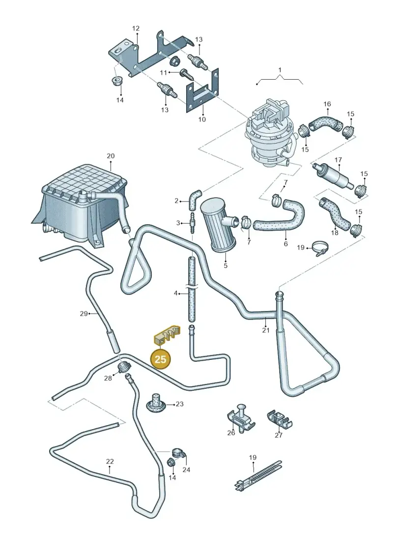 4D0201278Q — Audi A6 2.7 TDI (2008-2011) diagram 448201750, position 25