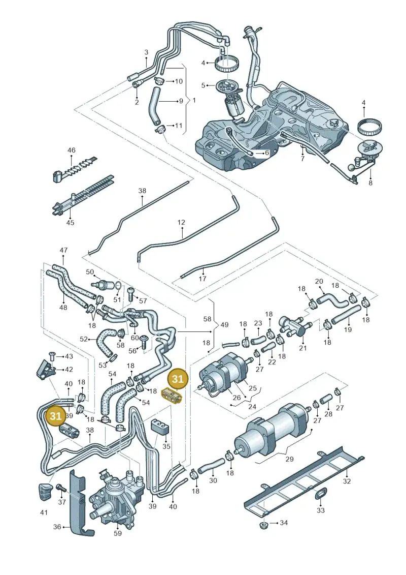 4D0201449K — Audi A4 Av. Allroad (2008-2016) diagram 636201250, position 31