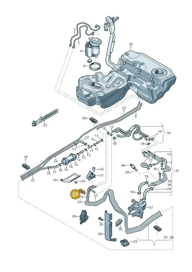 4D0201449K — Audi A5 Sportback (2011-2017) diagram 636201270, position 27
