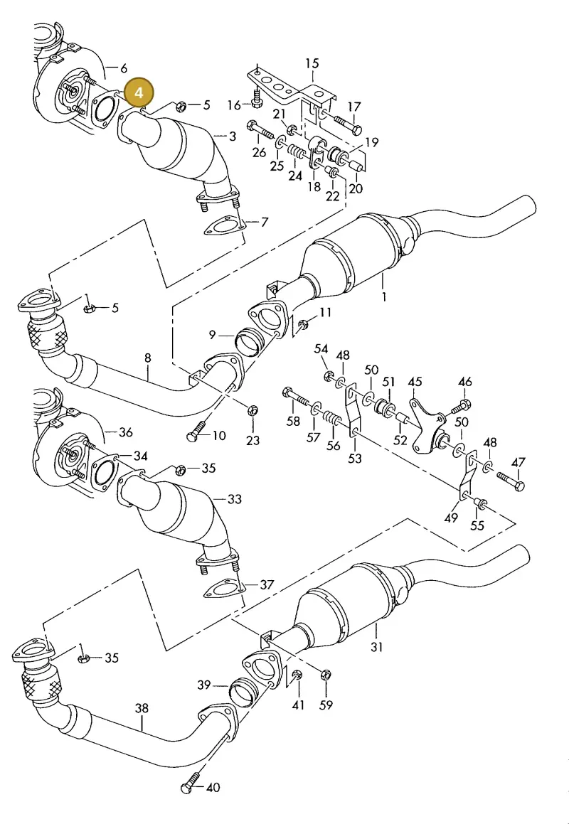 4D0253115D — Audi A8 (1998-2002) diagram 255253460, position 4