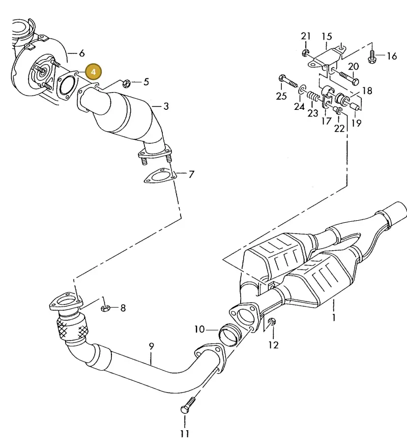 4D0253115D — Audi A8 quattro (1999-2002) diagram 255253480, position 4