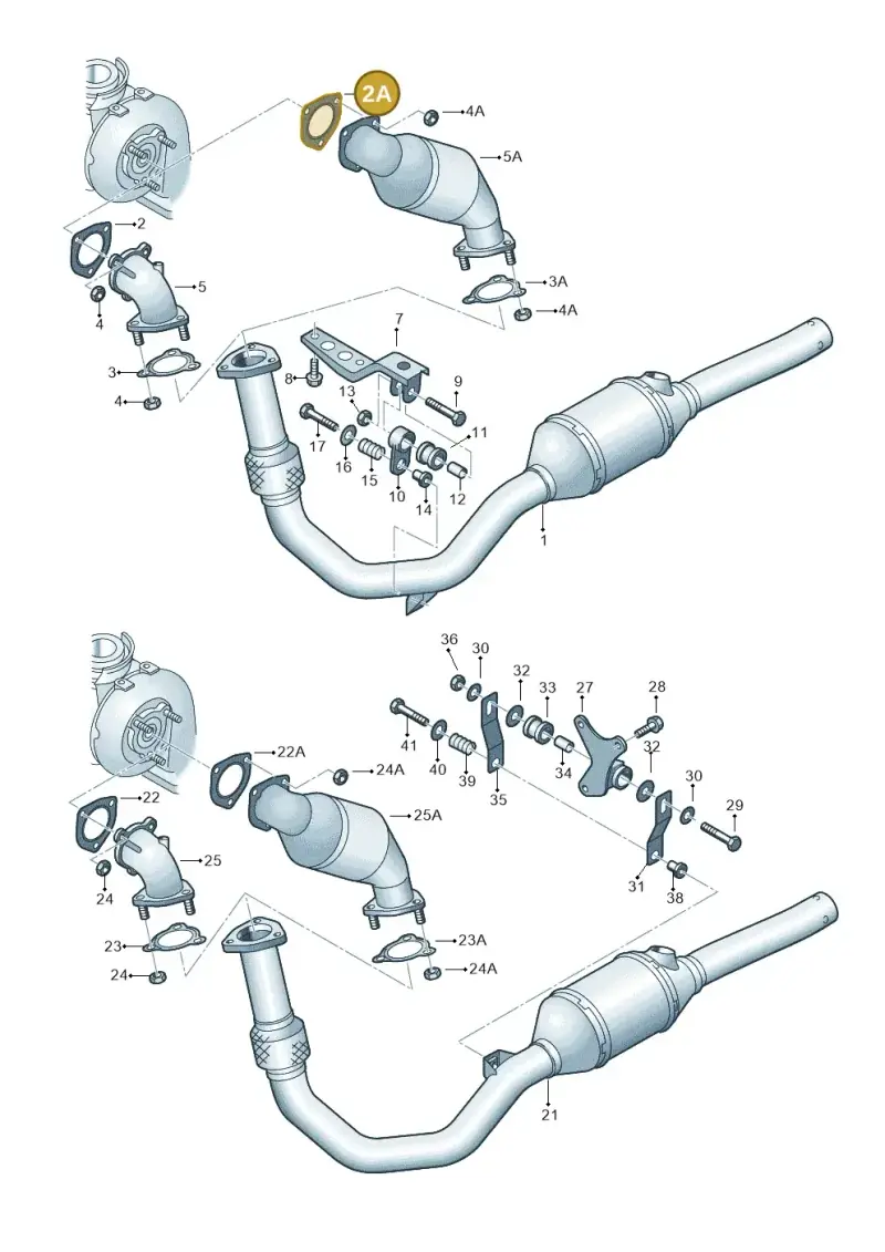4D0253115D — Audi A6/Wagon/quattro (2001-2004) diagram 264253650, position 2A