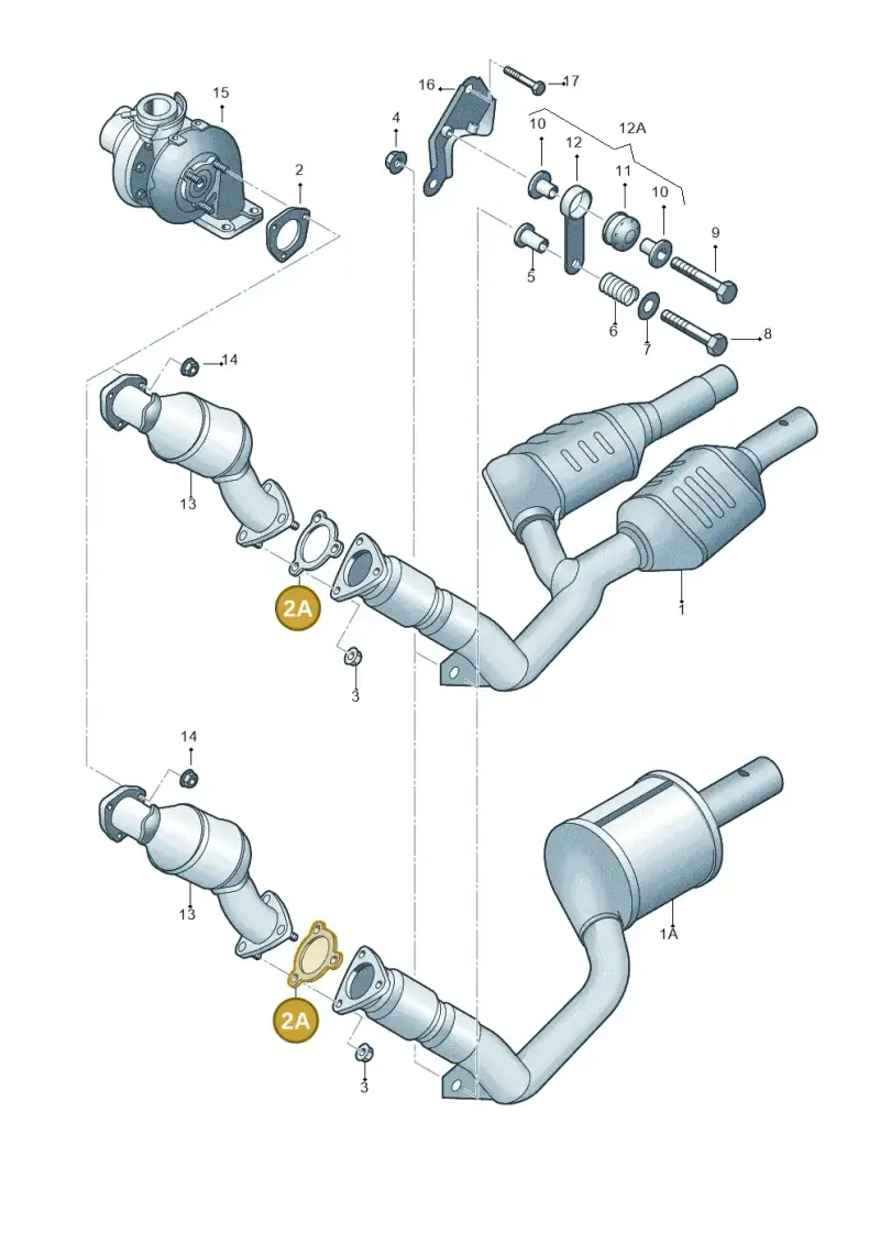 4D0253115E — Audi A4/S4/Av./qu.     05> (2005-) diagram 249253700, position 2A