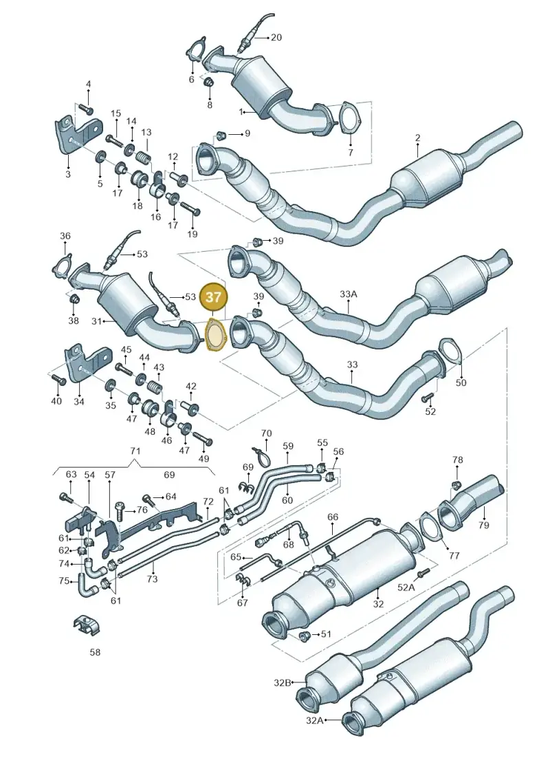 4D0253115E — Audi A4/S4 Cabrio./qu. 07> (2006-) diagram 454253720, position 37