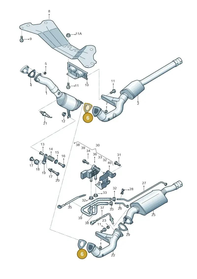 4D0253115E — Audi A6 2.7 TDI (2008-2011) diagram 448253550, position 6