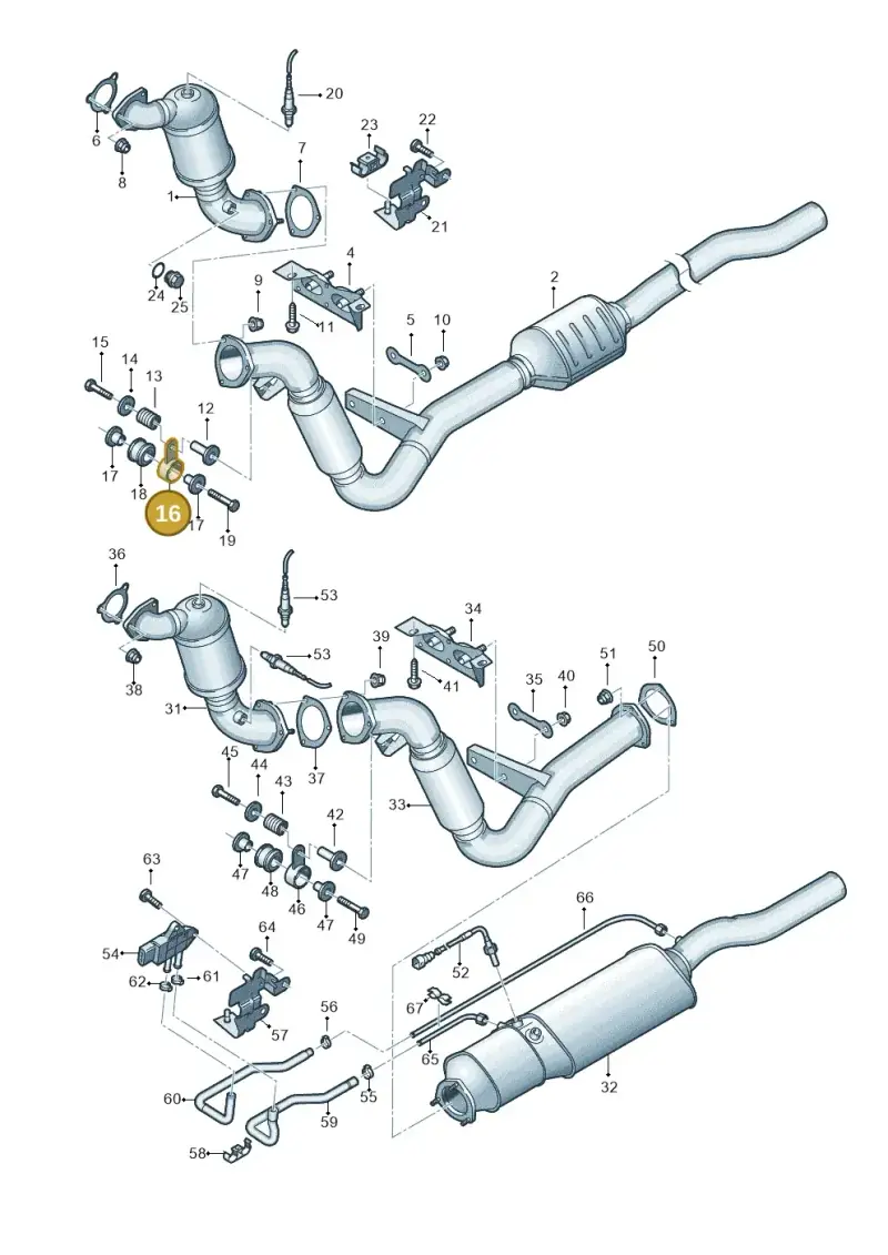 4D0253295J — Audi A8/S8/qu. lang (2003-2007) diagram 291253550, position 16