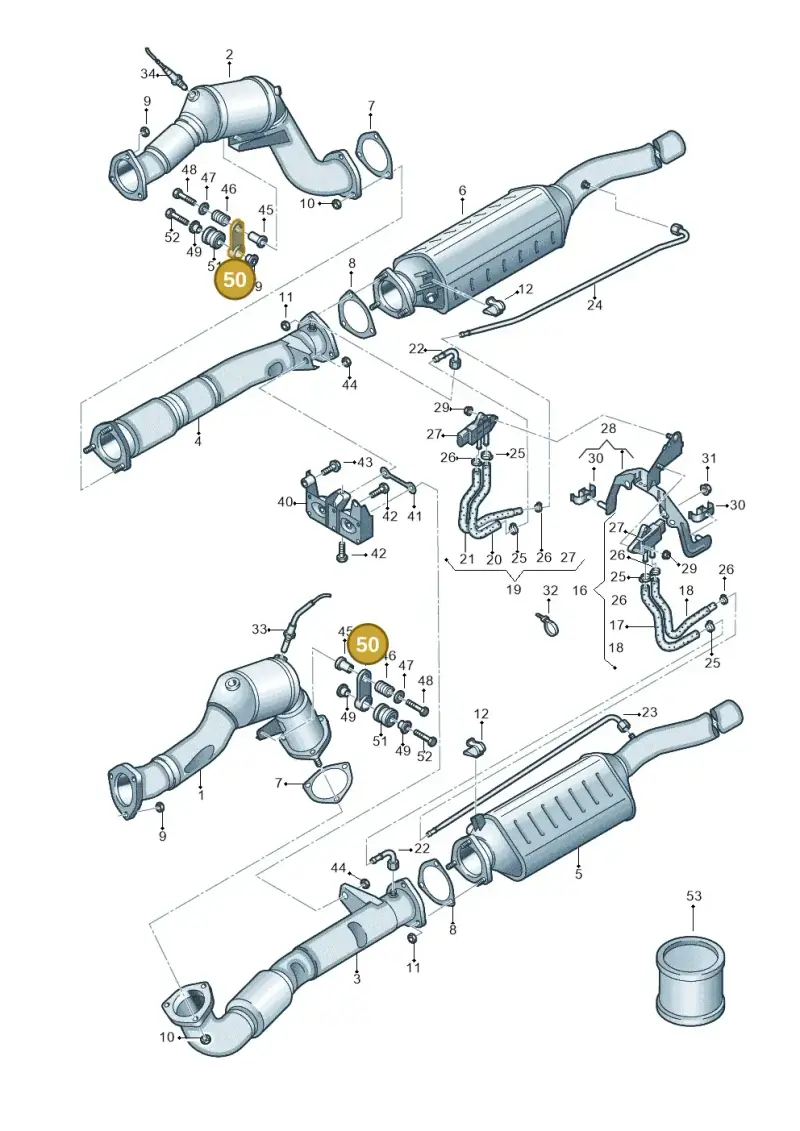 4D0253295J — Audi A8/S8/qu. lang (2003-2007) diagram 291253620, position 50