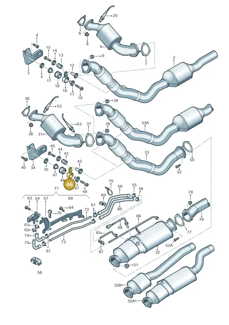 4D0253295J — Audi A4/S4 Cabrio./qu. 07> (2006-) diagram 454253720, position 46
