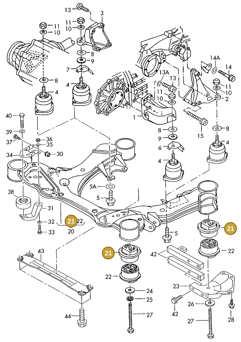 4D0399415L — Audi A8 quattro (1999-2002) diagram 153399300, position 21