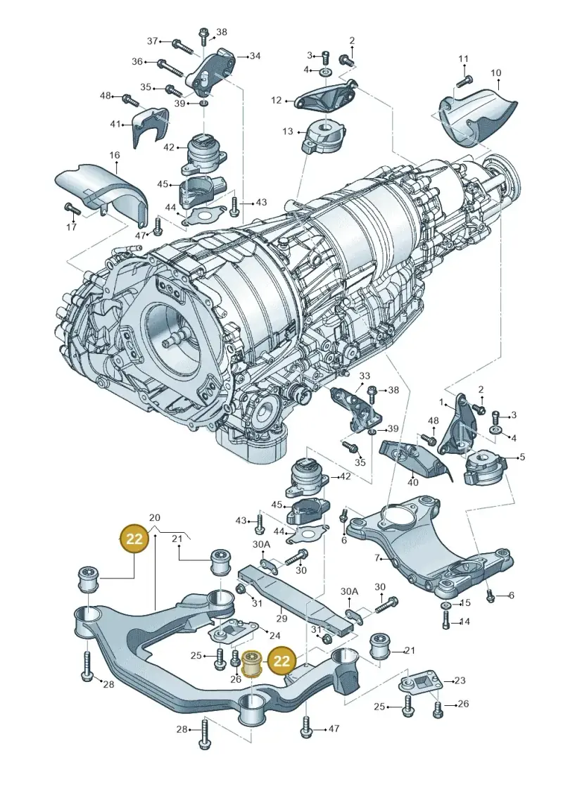 4D0399415L — Audi A8/S8/qu. lang    08> (2007-) diagram 291399820, position 22