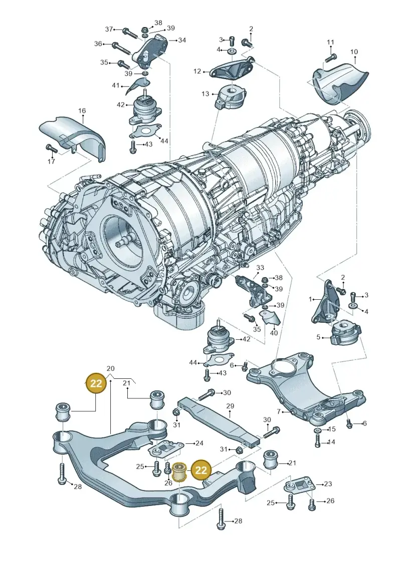 4D0399415L — Audi A8/S8/qu. lang    08> (2007-) diagram 291399800, position 22