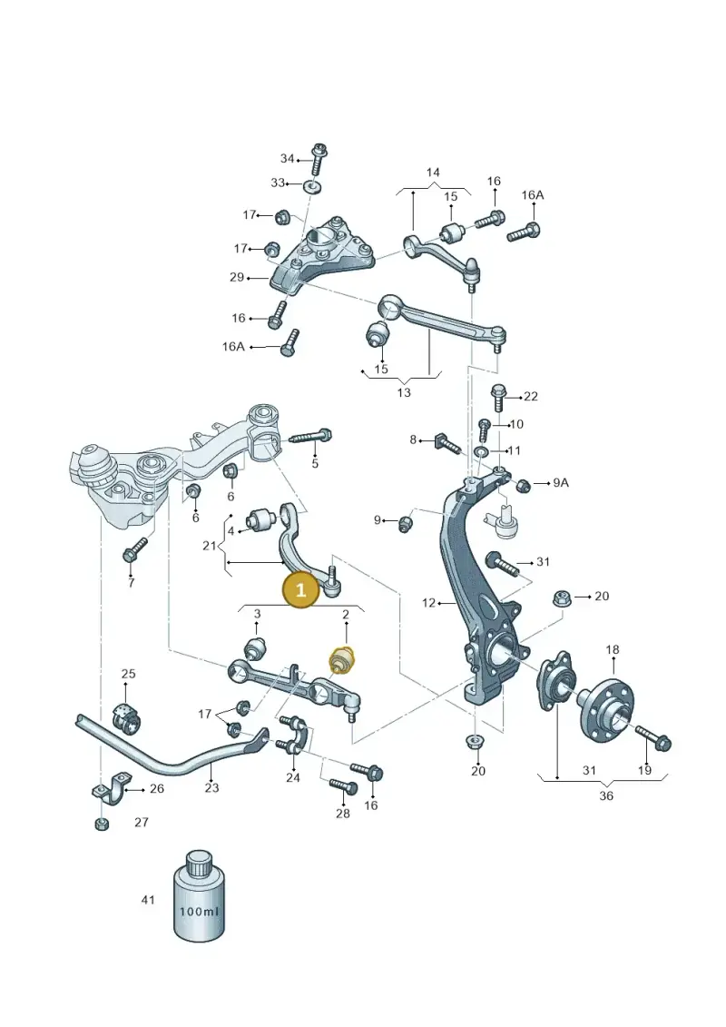 4D0407151P — Audi A6/Wagon/quattro (2001-2004) diagram 233407000, position 1