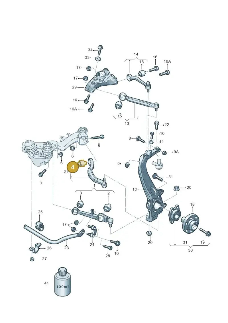 4D0407183AC — Audi A4/S4/Av./qu.     05> (2005-) diagram 233407000, position 4