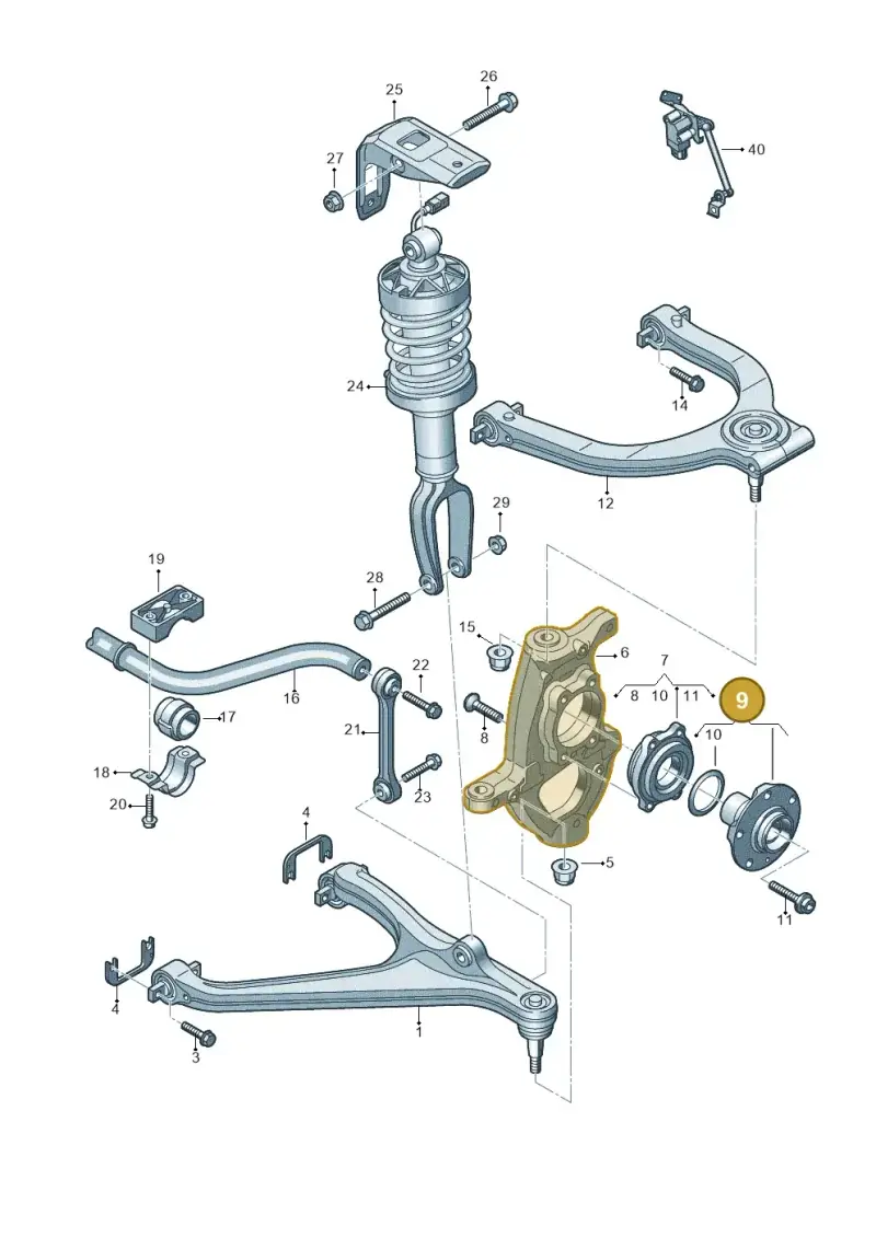 4D0407613E — Audi R8 Spyder (2015-2024) diagram 872407000, position 9