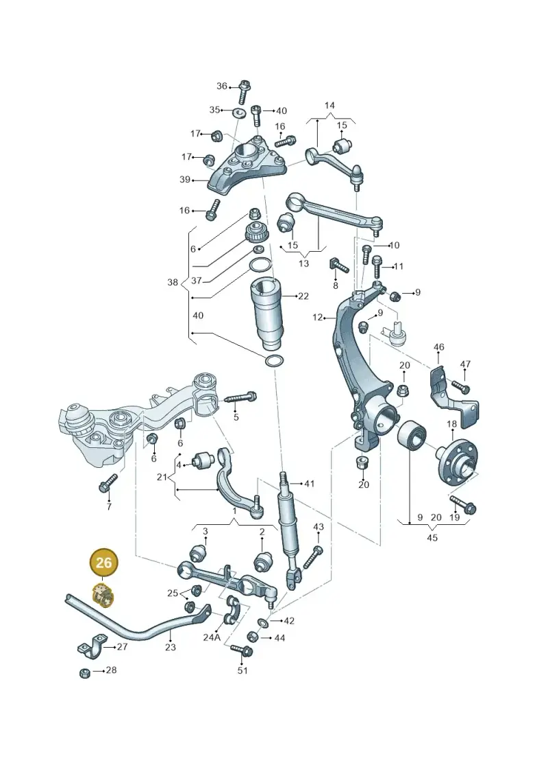 4D0411327H — Audi A6 Allroad qu. (2000-2005) diagram 247407110, position 26