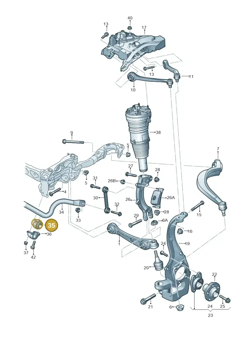 4D0411327H — Audi A8L qu. 3.0 TDI (2013-2018) diagram 771407000, position 35