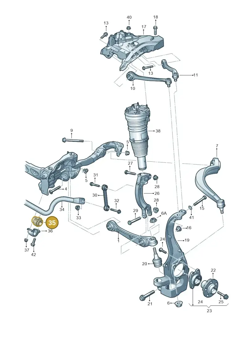 4D0411327J — Audi A8L qu. 3.0 TDI (2013-2018) diagram 696407000, position 35