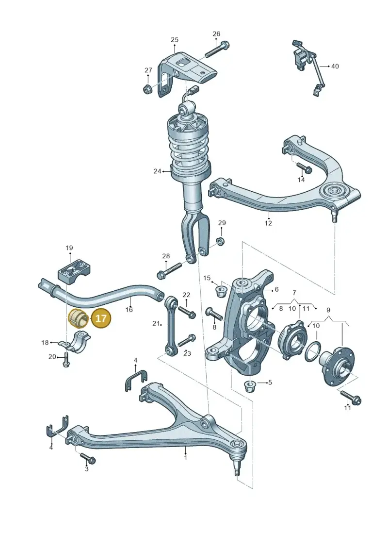 4D0411327J — Audi R8 Spyder (2015-2024) diagram 872407000, position 17