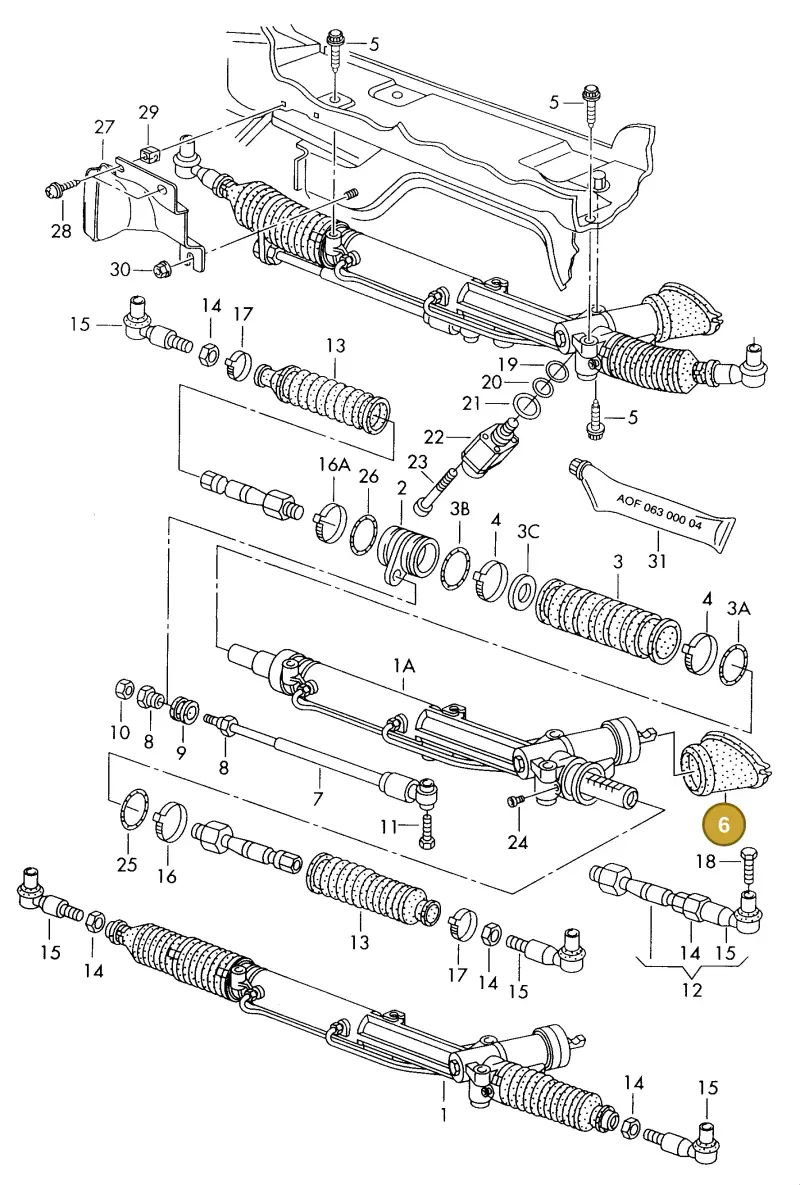 4D0422326 — Audi A6/Avant (1997-2001) diagram 260422400, position 6