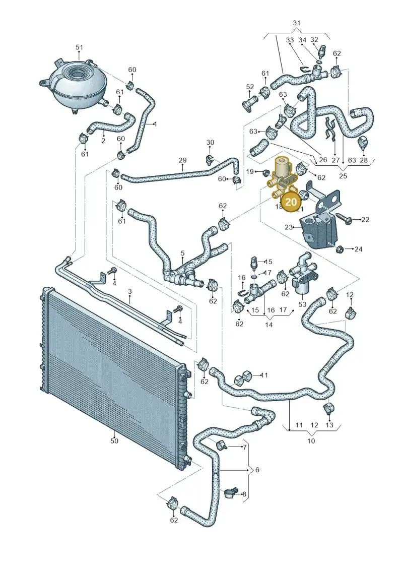 4D0614173B — Audi Q7 qu. 3.0 TDI (2015-2019) diagram 859121170, position 20