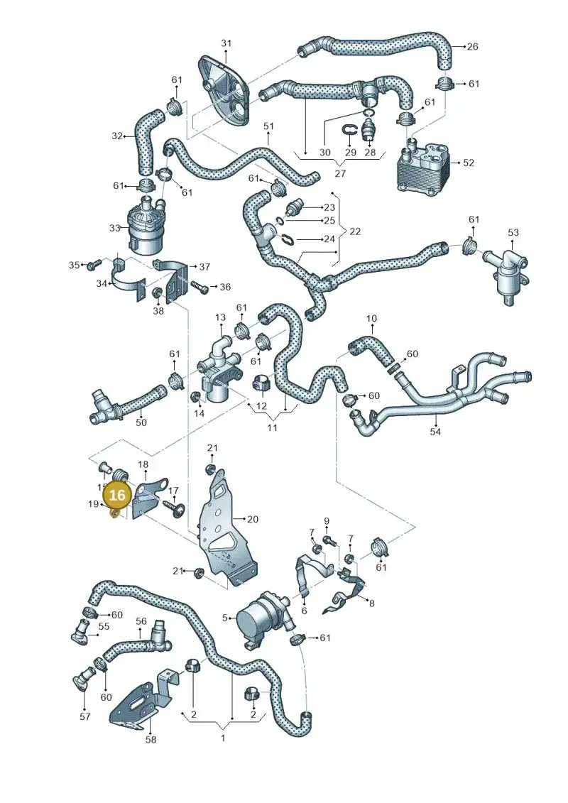 4D0614177A — Audi Q7 qu. 3.0 TDI (2015-2019) diagram 859121160, position 16