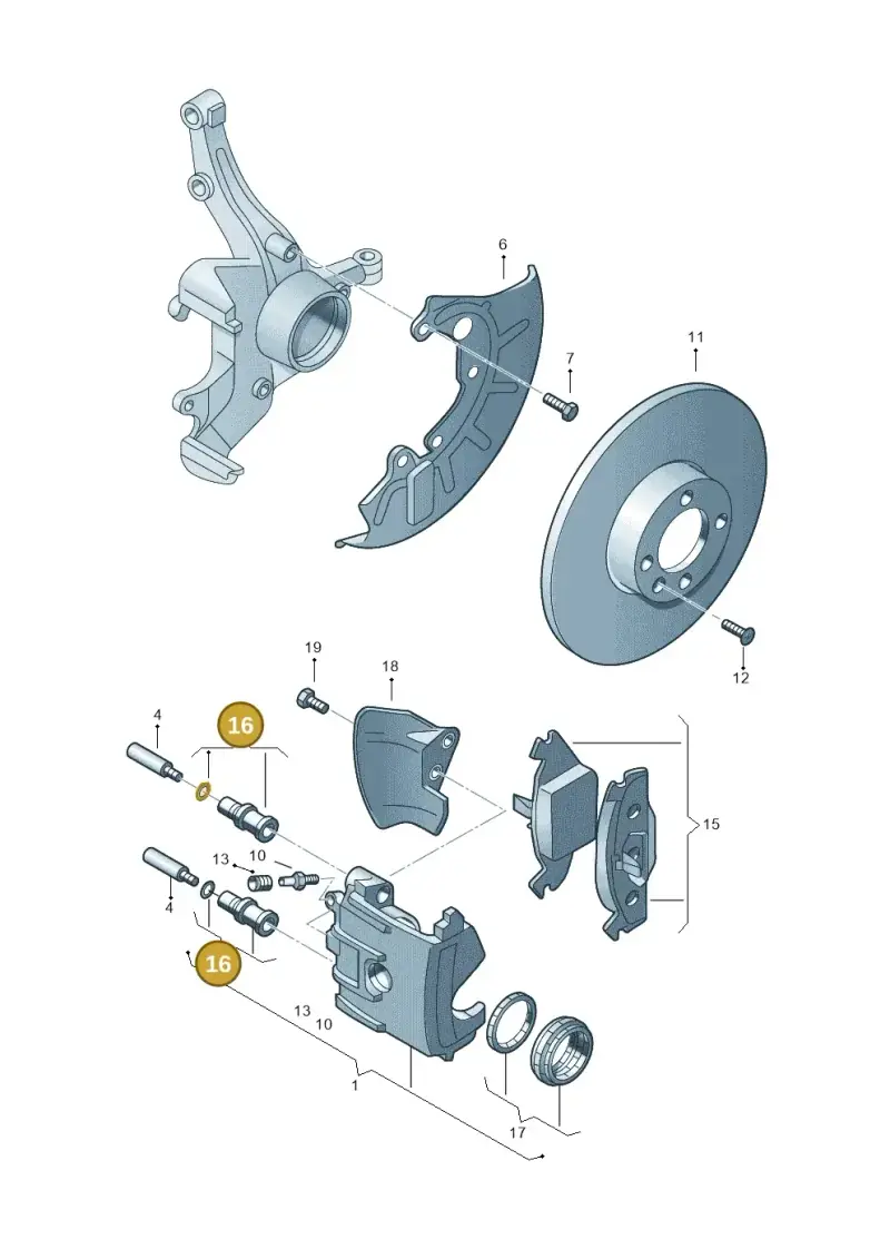 4D0698647 — Audi A1 Sportback (2010-2015) diagram 231615100, position 16