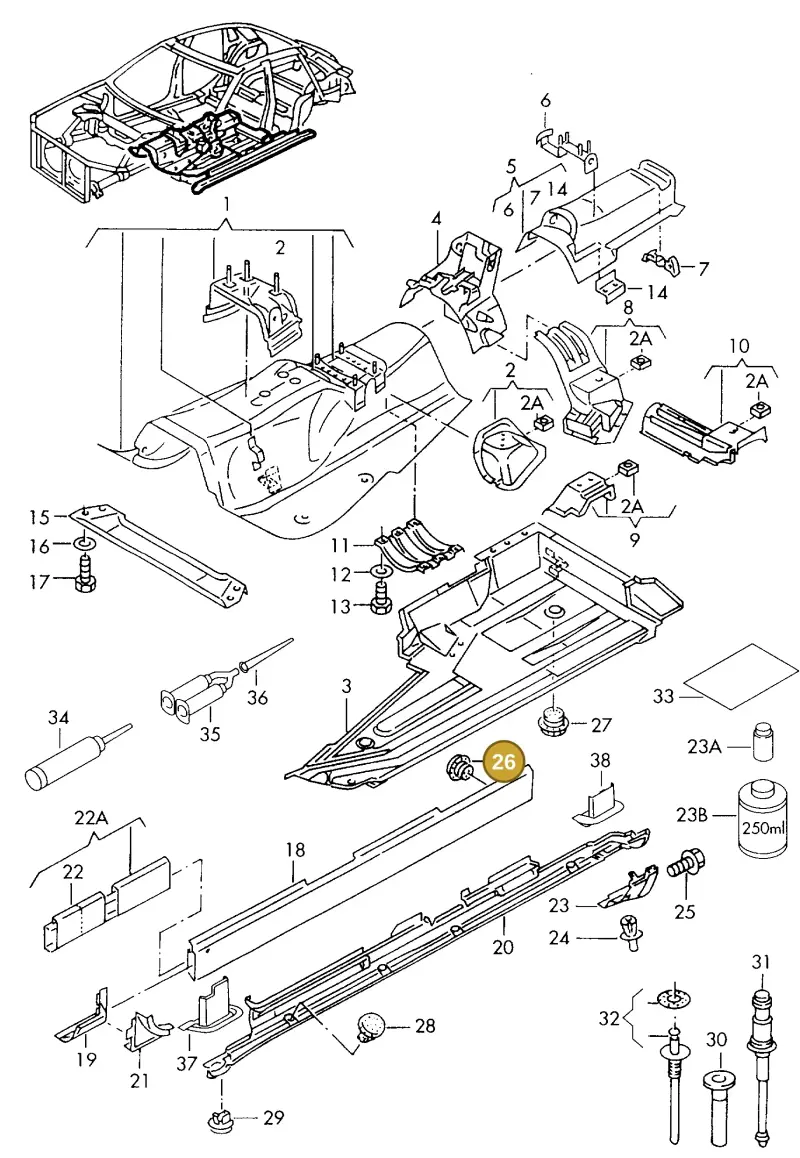 4D0803583B — Audi A8 quattro (1999-2002) diagram 153803150, position 26