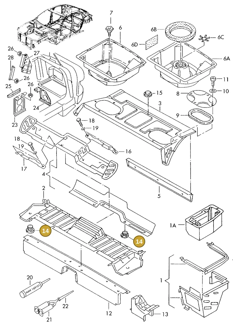 4D0803583B — Audi A8 quattro (1999-2002) diagram 153803250, position 14