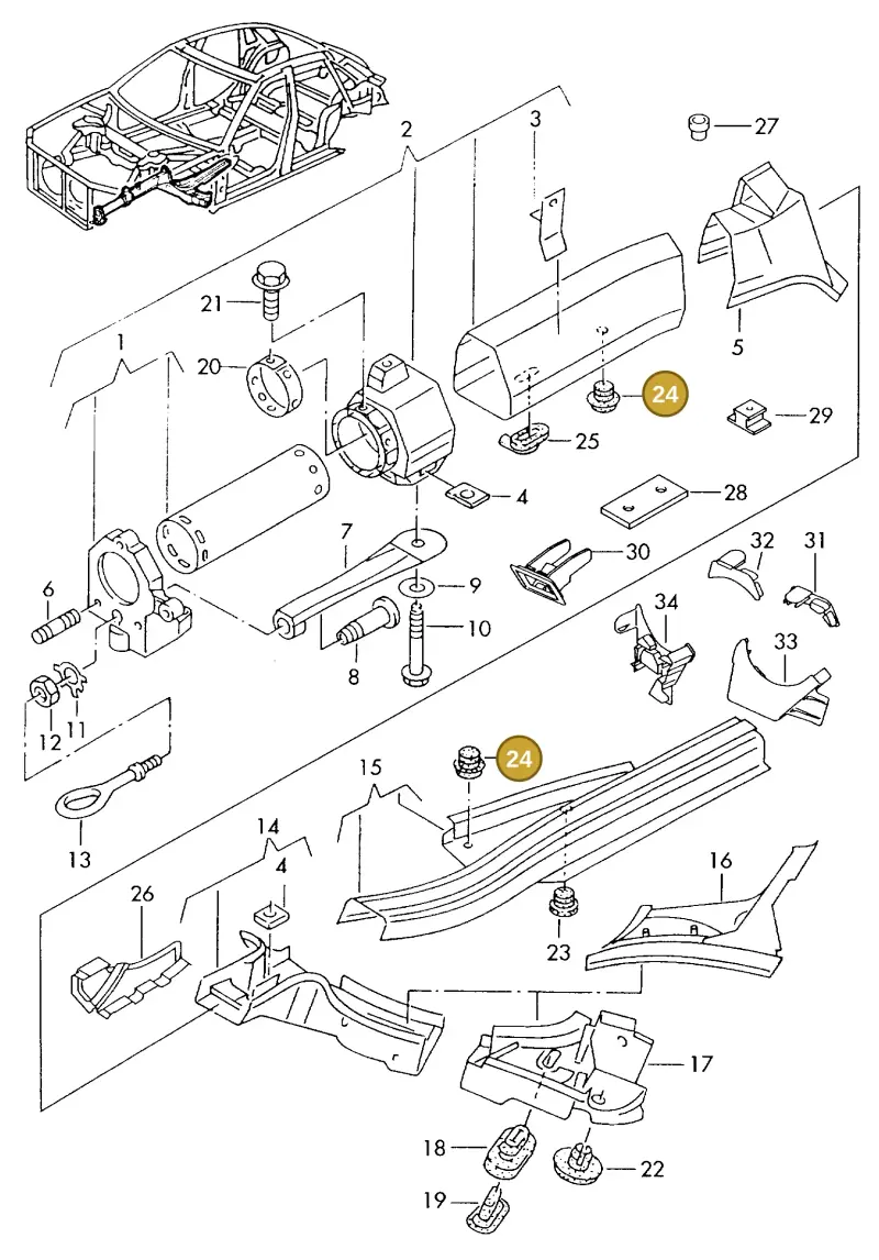 4D0803583B — Audi A8 quattro (1999-2002) diagram 153803300, position 24