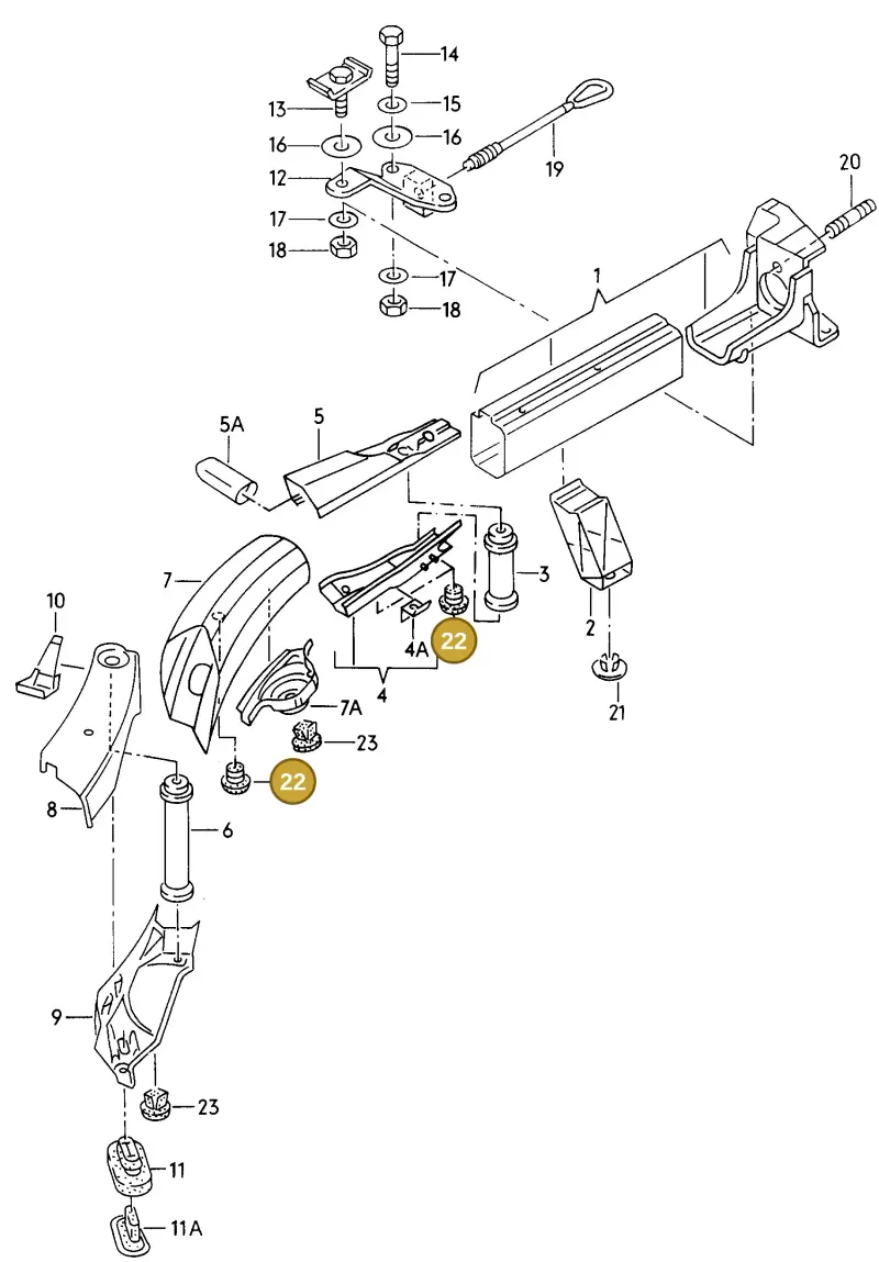 4D0803583B — Audi A8 quattro (1999-2002) diagram 153803400, position 22