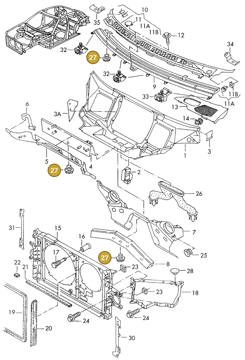 4D0803583B — Audi A8 quattro (1999-2002) diagram 153805000, position 27