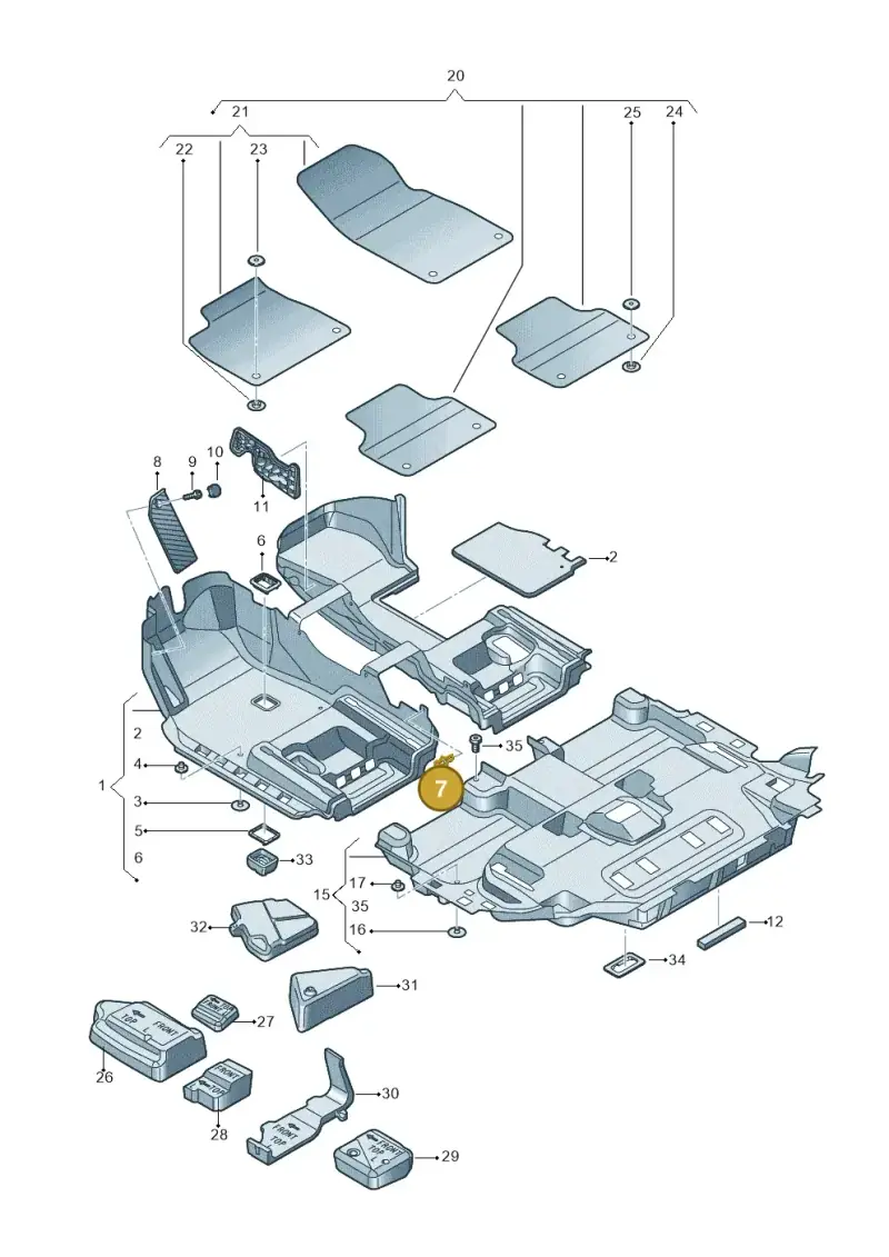 4D0807300 — Audi Q7 qu. 3.0 TDI (2015-2019) diagram 859863000, position 7