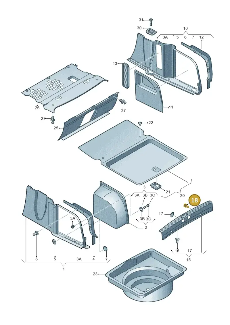 4D0807300B — Audi A8/S8/qu. lang    08> (2007-) diagram 291863800, position 18