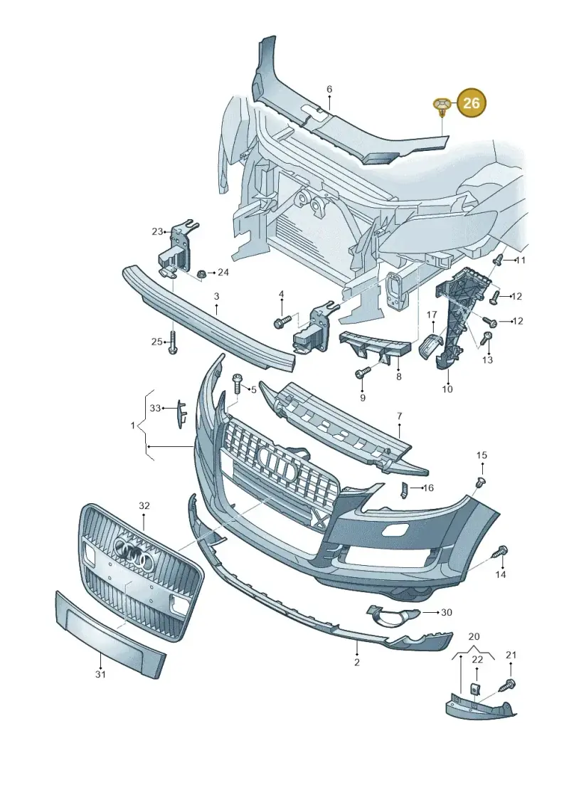 4D0807300B — Audi Q7                07> (2006-) diagram 493807000, position 26