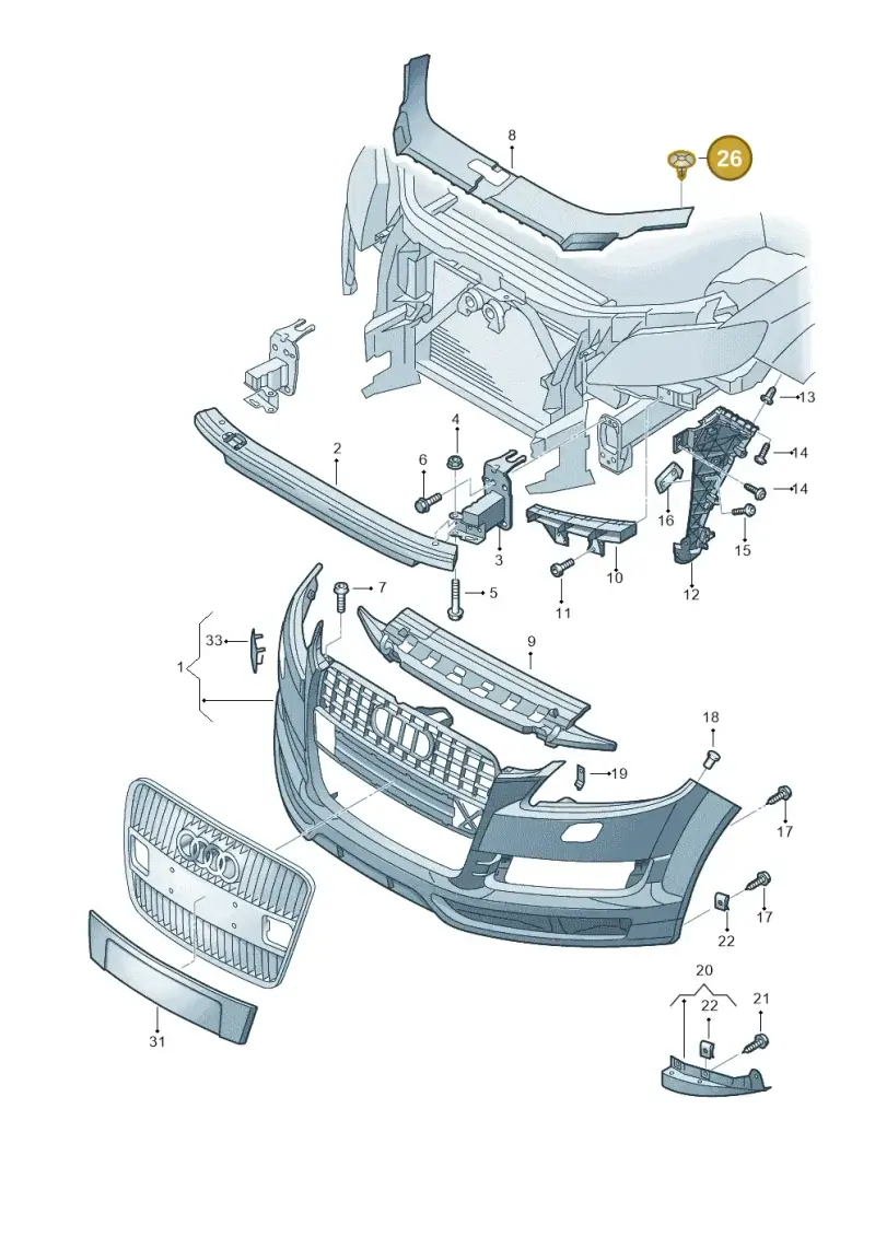4D0807300B — Audi Q7                07> (2006-) diagram 493807100, position 26