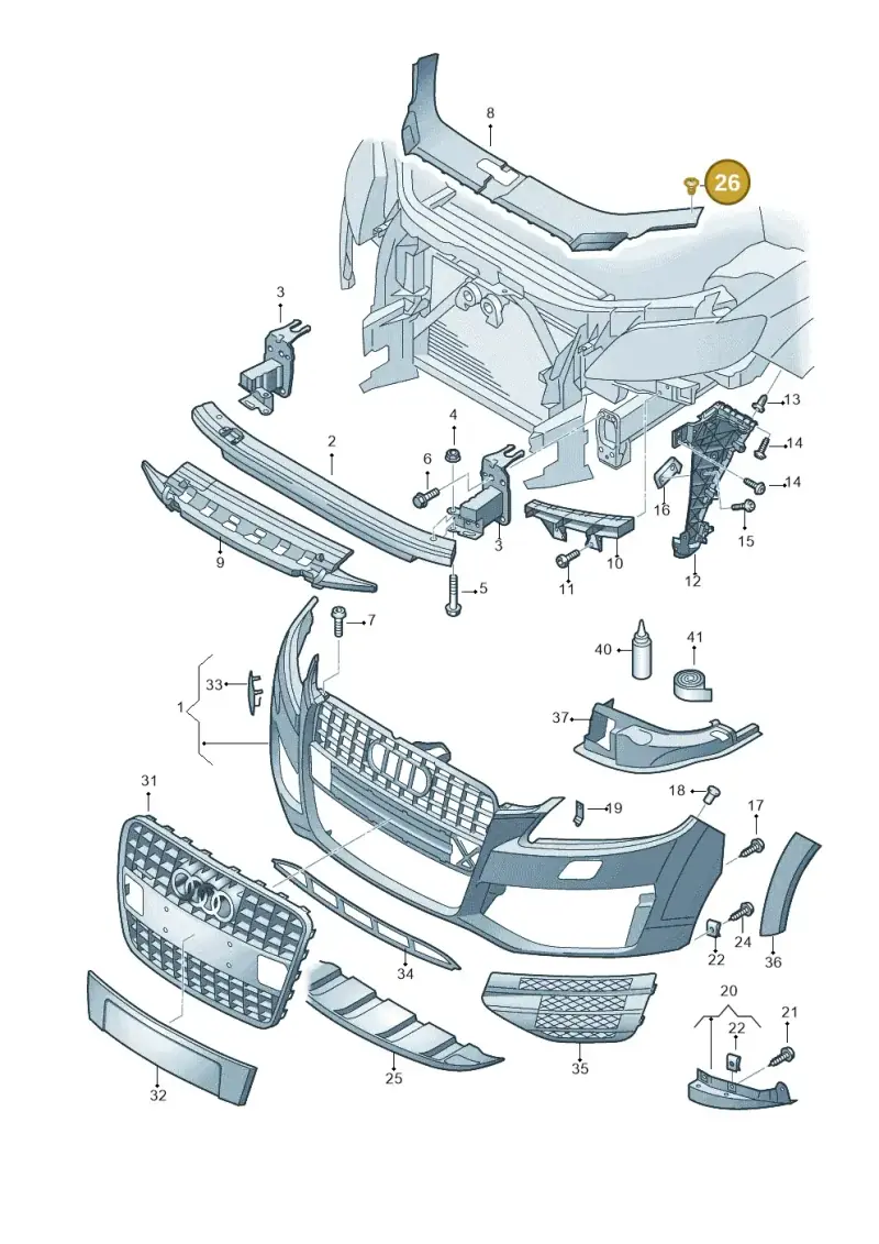 4D0807300B — Audi Q7                07> (2006-) diagram 493807200, position 26