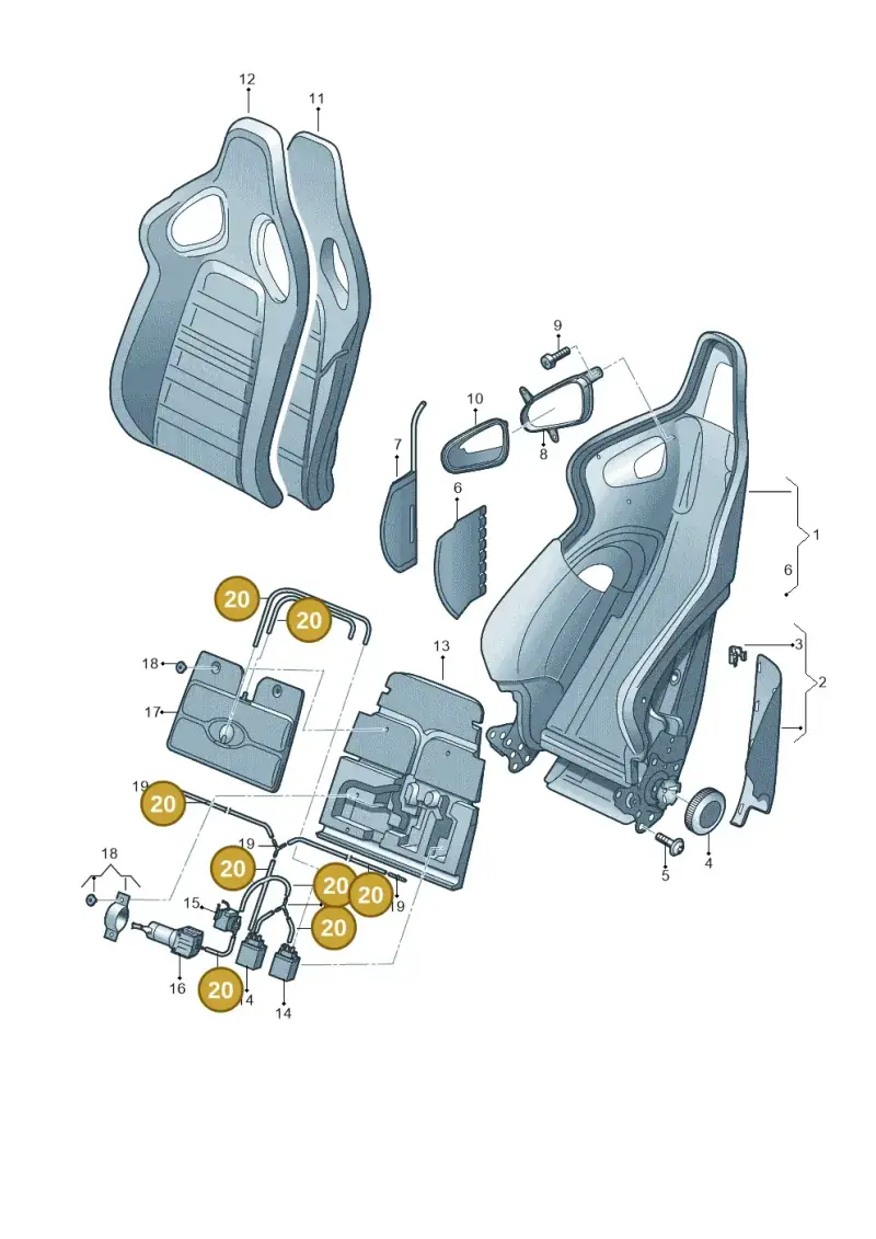 4D0862225M — Audi RS4 Av. qu. 4.2 (2012-2015) diagram 473881550, position 20