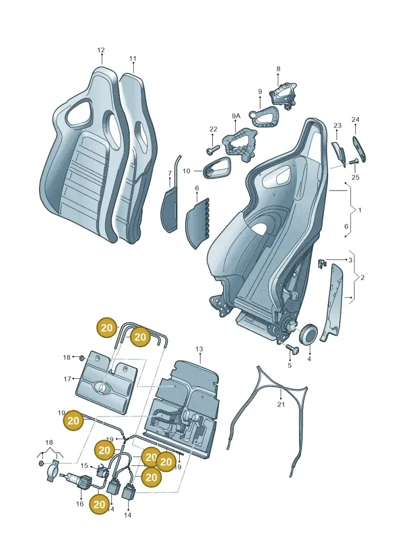 4D0862225M — Audi R8 qu. 5.2 (2012-2015) diagram 605881550, position 20