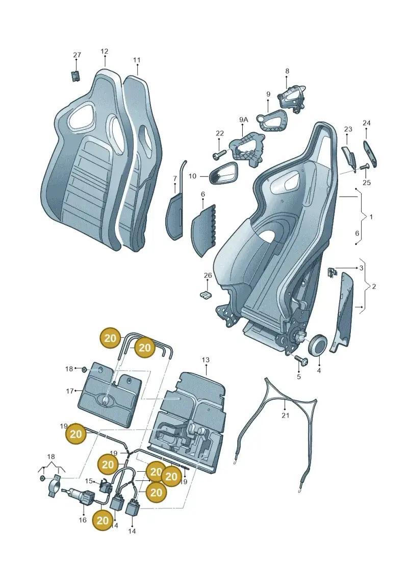 4D0862225M — Audi RS5 Cabrio (2012-2015) diagram 759881550, position 20