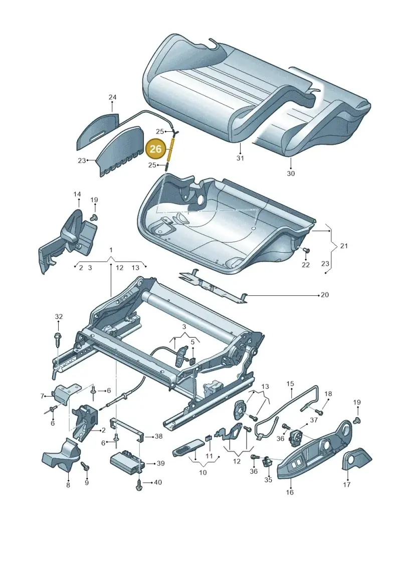 4D0862225M — Audi RS4 Av. qu. 4.2 (2012-2015) diagram 473881300, position 26
