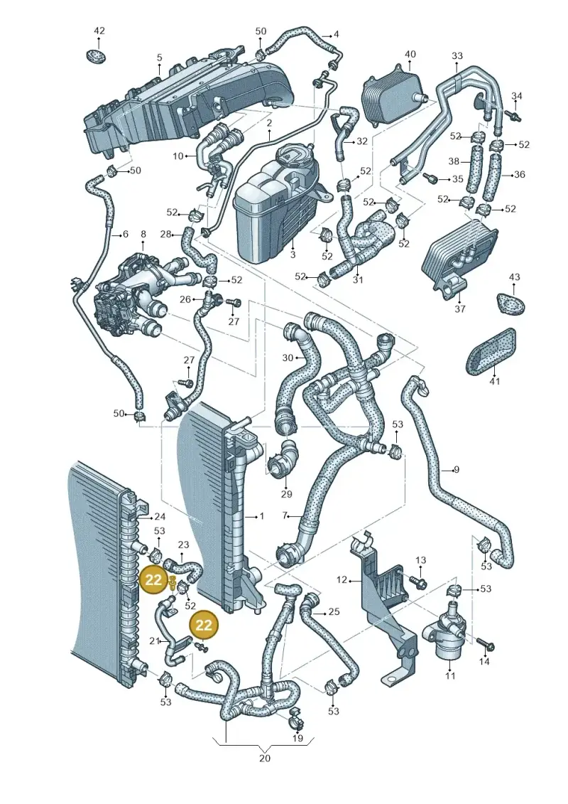 4D0863788 — Audi A6 2.0 (2018-) diagram 430121040, position 22
