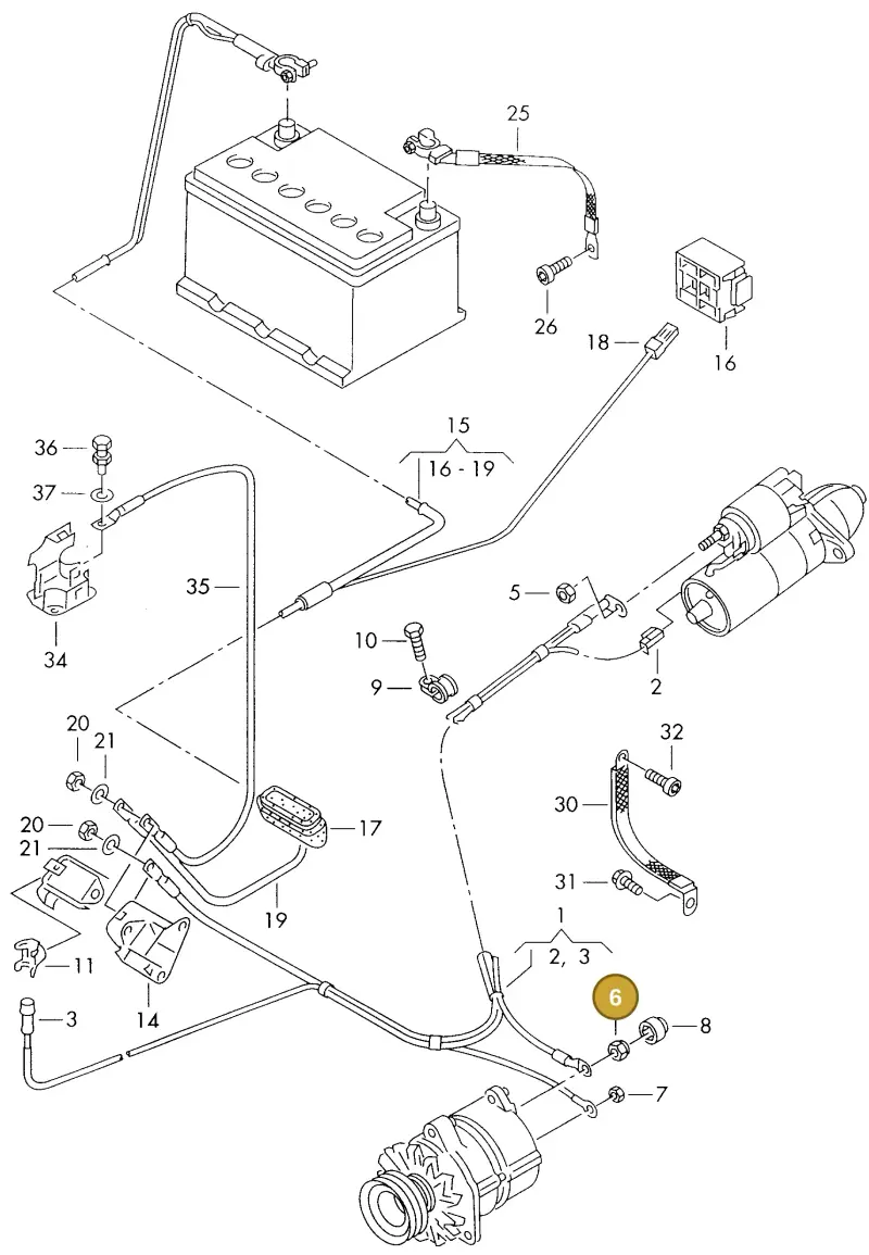 4D0903181 — Audi A8 quattro (1999-2002) diagram 153972040, position 6