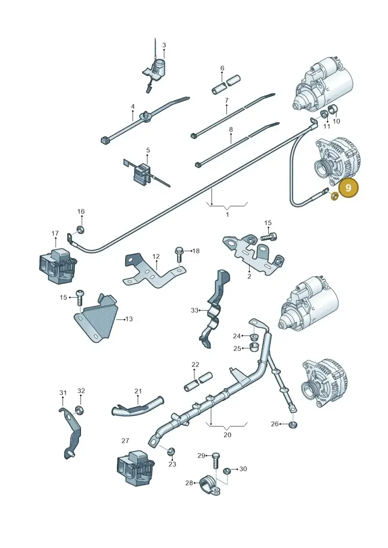 4D0903181 — Audi Q7 qu. 3.0 TDI (2009-2015) diagram 493972050, position 9