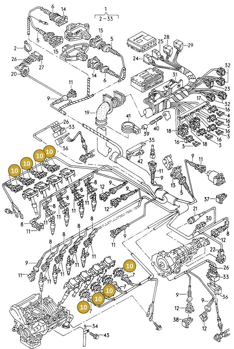 4D0906232 — Audi A8 quattro (1999-2002) diagram 153971600, position 10