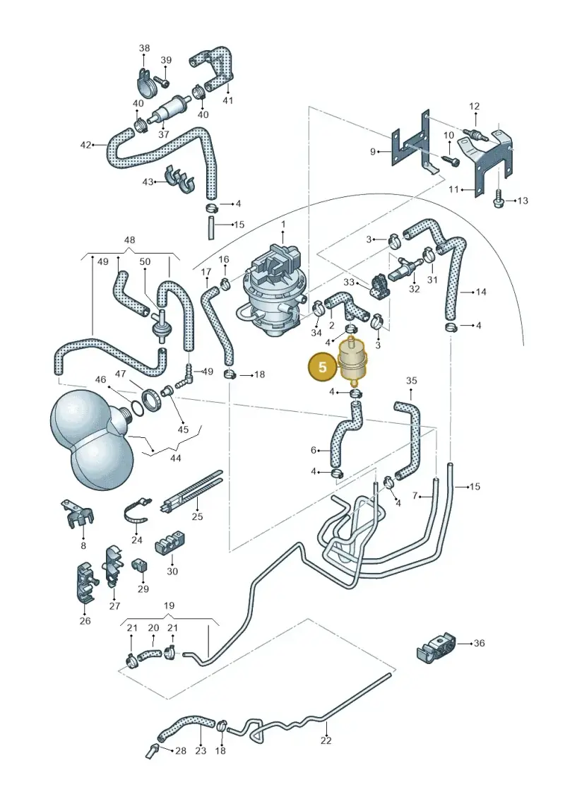 4D0906321C — Audi A8/S8/qu. lang    08> (2007-) diagram 291201850, position 5
