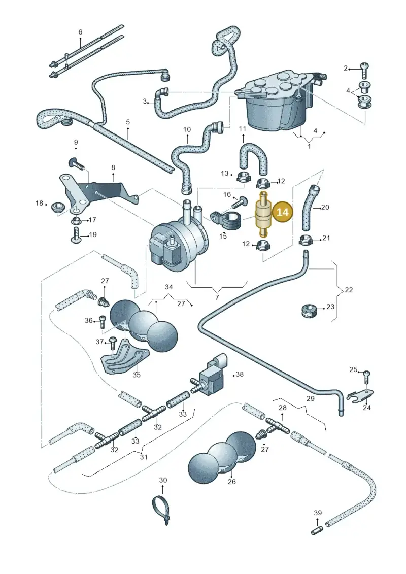 4D0906321C — Audi R8 qu. 5.2 (2012-2015) diagram 618201600, position 14